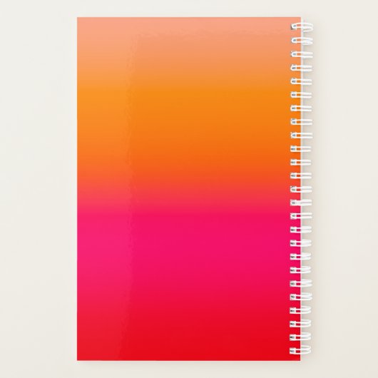 High School Teacher 0range Red Ombre Planer (Rückseite)