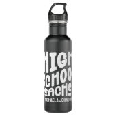 High School Teacher Minimalist Text Design Edelstahlflasche (Vorderseite)