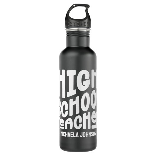 High School Teacher Minimalist Text Design Edelstahlflasche (Vorderseite)