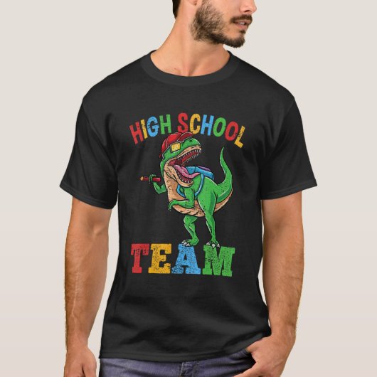 High School Team Rex Dinosaur Back To School Boys  T-Shirt (Vorderseite)