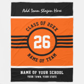 High School Team Sieg Blanket Orange Black Fleecedecke (Vorderseite)
