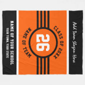 High School Team Sieg Blanket Orange Black Fleecedecke (Vorderseite (Horizontal))