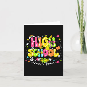 High School Traum Team Erster Tag der Schule Retro Karte