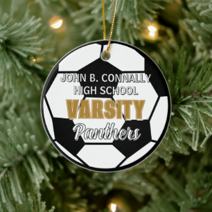 High School Universitätsmannschaft Fußball-Weihnac Keramik Ornament
