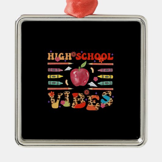 High School Vibes Ornament Aus Metall (Vorne)