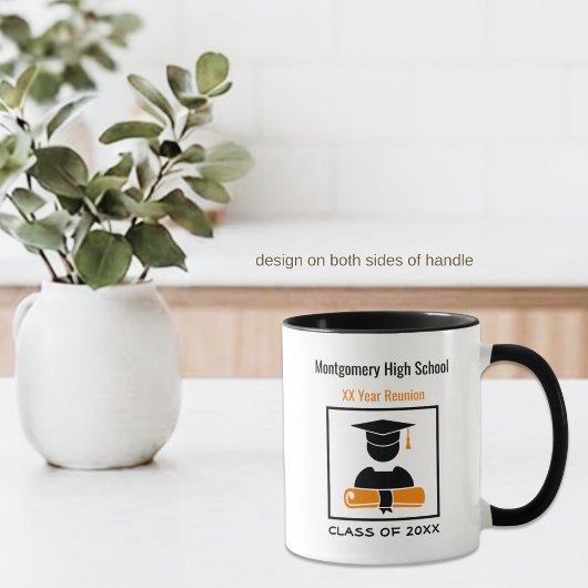 High School Wiedersehen Custom Black Orange Kaffee Tasse