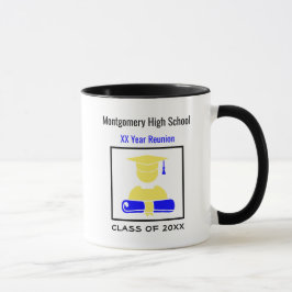 High School Wiedersehen Custom Blue und Yellow Tasse