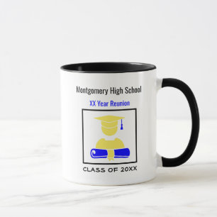 High School Wiedersehen Custom Blue und Yellow Tasse
