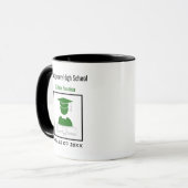 High School Wiedersehen Custom Green und White Tasse (Vorderseite Links)