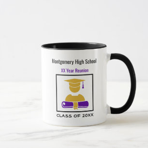 High School Wiedersehen Custom Lila und Gold Tasse