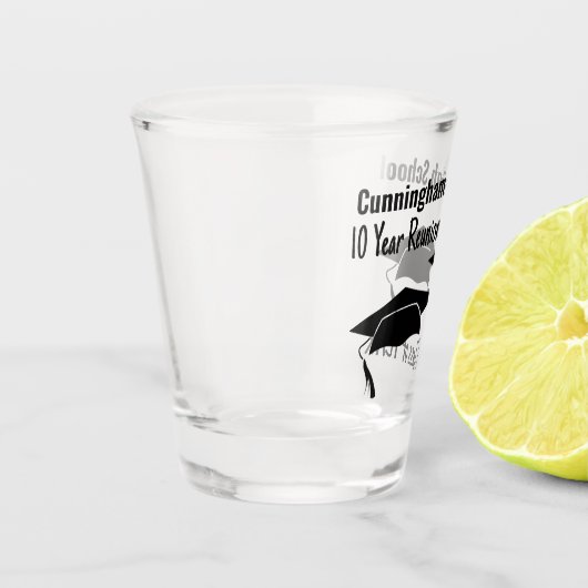 High School Wiedersehen - Dual Black Mortarboards Schnapsglas (Links)