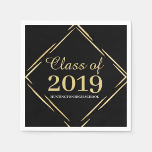 High School Wiedersehen Gold/Black Class 2019 Serviette