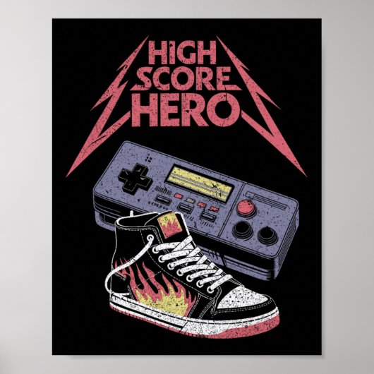 High Score Held Retro-Gaming-Gamer Poster (Vorne)