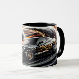 High Speed Black Sports Car Driving Tasse