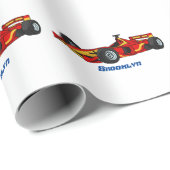 High speed racing cars cartoon illustration geschenkpapier (Rolleneckpunkt)