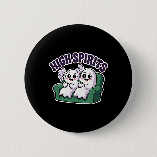 High Spirits Funny Ghost Weed Halloween Spaß Button (Vorderseite)