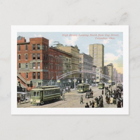 High St., Columbus, Ohio 1910 Vintag Postkarte (Vorderseite)