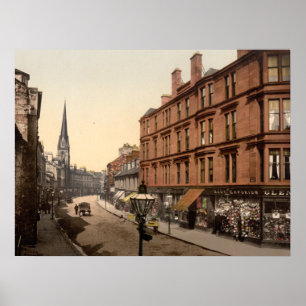 High Street, Dumbarton, Archivdruck in Schottland Poster