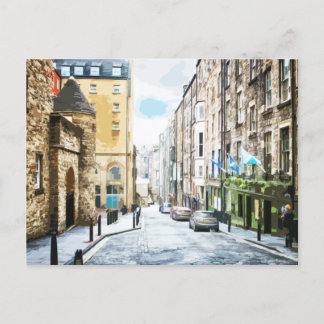 ็ High Street Edinburgh Road Alley Postkarte