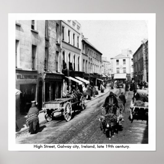 High Street Galway, Irland, Ende des 19. Jahrhunde Poster (Vorne)