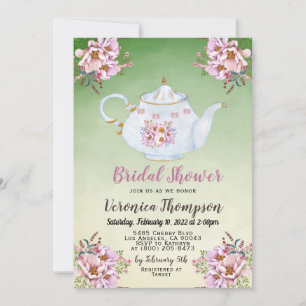 High Tea Party Bridal Dusche Einladung
