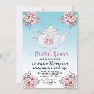 High Tea Party Bridal Dusche Einladung