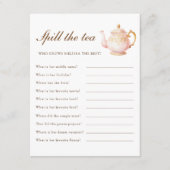 High Tea Pastel Bridal Shower Party Game Begleitkarte (Vorderseite)