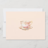 High Tea Pastel Orange Gold Bridal Shower Einladung (Rückseite)