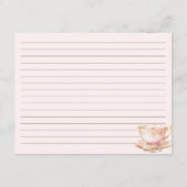 High Tea Pastel Pink Bridal Shower Recipe Begleitkarte (Rückseite)