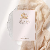 High Tea Pastel Rosa Goldene Brautparty Dankeskarte