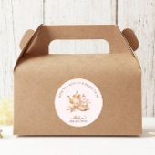 High Tea Pastel Rosa Goldene Hochzeitstorte-Einlad Runder Aufkleber