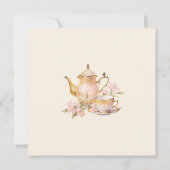 High Tea Pastel Yellow Gold Bridal Shower Einladung (Rückseite)