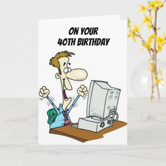 ****HIGH TECH**** "40." GEBURTSTAG WÜNSCHE KARTE (Gelbe Blume)
