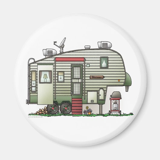 High Tech 5th Wheel Camper Magnet (Vorne)