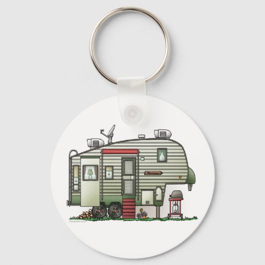 High Tech 5th Wheel Camper Schlüsselanhänger (Vorderseite)