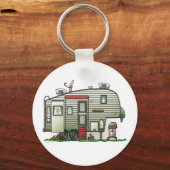 High Tech 5th Wheel Camper Schlüsselanhänger (Vorderseite)
