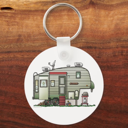 High Tech 5th Wheel Camper Schlüsselanhänger (Vorderseite)