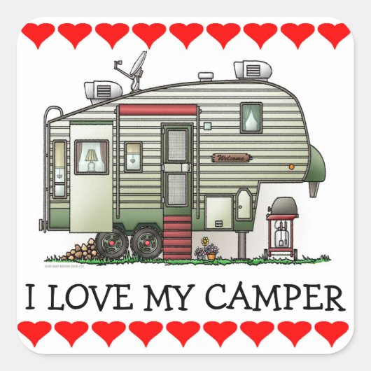 High Tech 5th Wheel Quadratischer Aufkleber (Vorderseite)