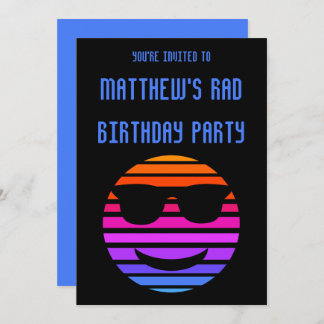 High Tech Coole Emoji Boys Geburtstagsparty Einladung