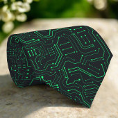 High-Tech-Technologie Geometrisch Schwarz Grün Sch Krawatte