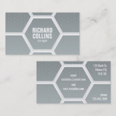 High-Teches Bienenwaben-Muster - Grau Visitenkarte (Vorne/Hinten)