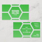 High-Teches Bienenwaben-Muster - Grün Visitenkarte (Vorne/Hinten)