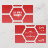 High-Teches Bienenwaben-Muster - Rot Visitenkarte (Vorne/Hinten)