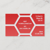 High-Teches Bienenwaben-Muster - Rot Visitenkarte (Rückseite)