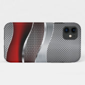 High-Teches futuristisches Maschen-Chrom-Rot Case-Mate iPhone Hülle (Rückseite (Horizontal))