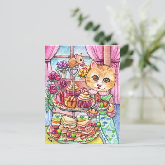 High Tee Party Postkarte (Stehend Vorderseite)