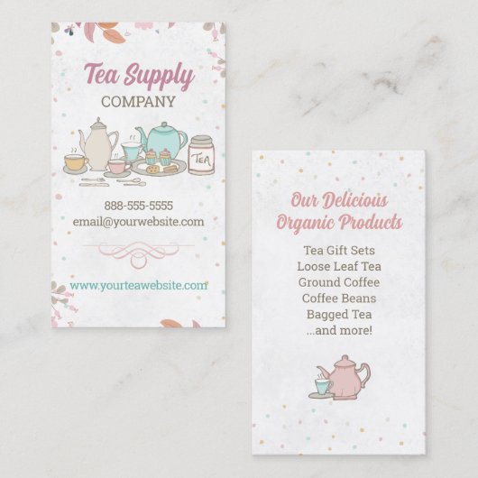 High Tee Set Business Card Visitenkarte (Vorne/Hinten)