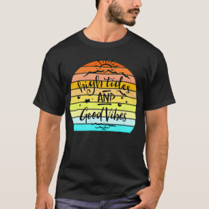 High Tides And Good Vibes Vintage Retro Sunset  T-Shirt