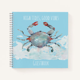 High Tides, Good Vibes Wasserfarben-Krabben-Gästeb Notizblock