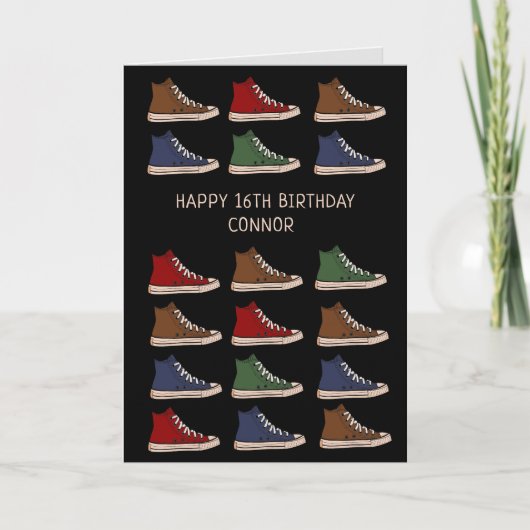 High-Top Sneakers Schuhe Design Geburtstag Karte (Vorderseite)